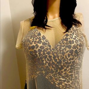 Plus size swim mesh coverup